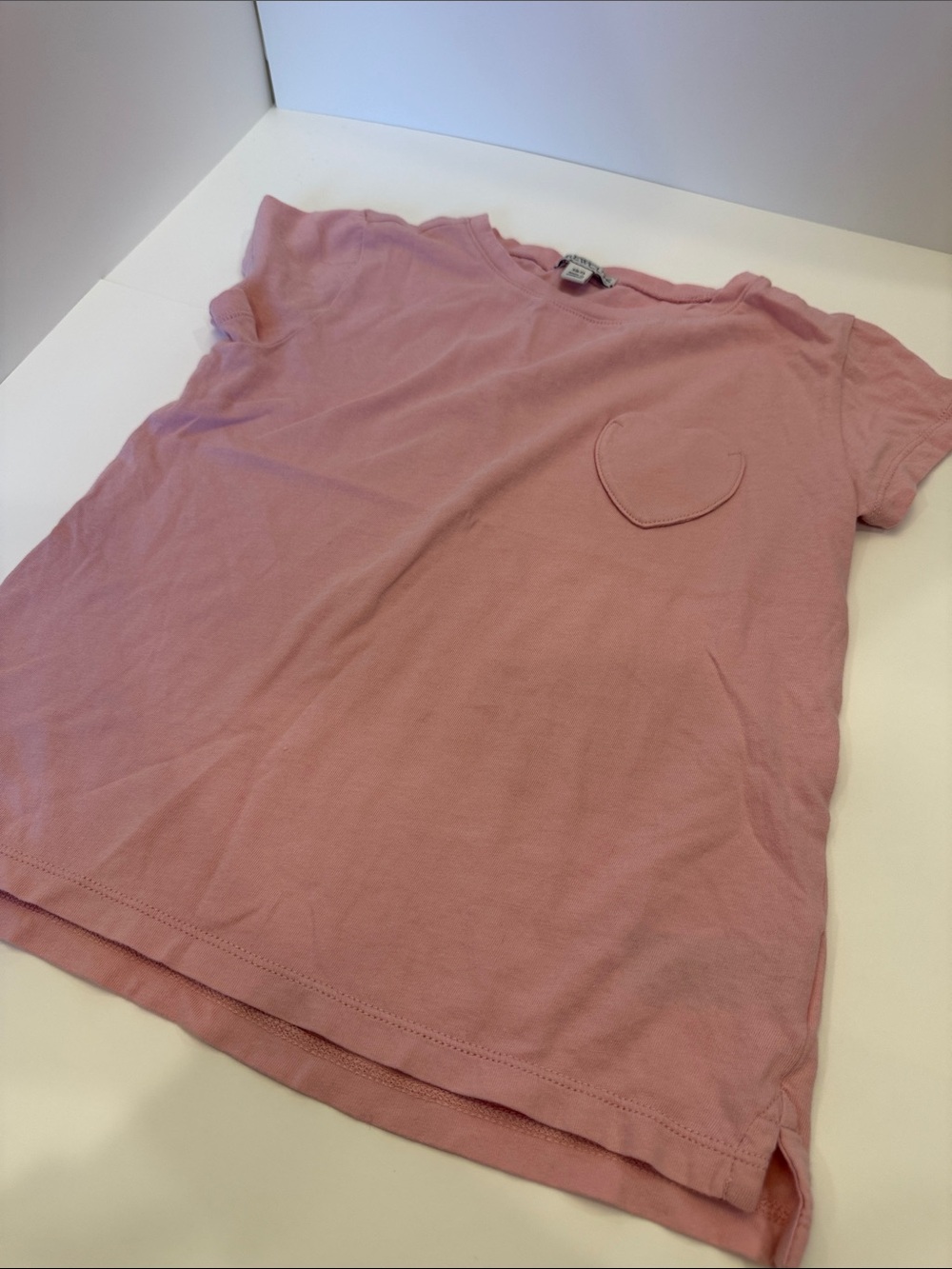 Crewcuts Pink Short Sleeve Tee with Heart Pocket S 6-7 J Crew